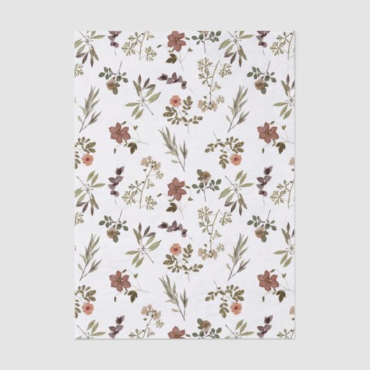 Green Burgundy Wildflower Seidenpapier (Vorderseite)