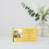 Green Bus Driver Yellow School Bus Business Card Visitenkarte (Stehend Vorderseite)