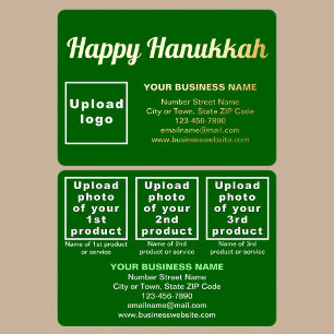 Green Business Brand auf Hanukkah Rectangle Folien Feiertagskarte