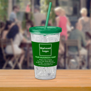 Green Business Brand on Acrylic Tumbler Acryltrinkbecher