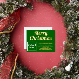 Green Business Brand on Christmas Folien Feiertagspostkarte