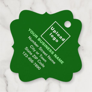 Green Business Brand on Extravagant Square Foil Ta Geschenkanhänger