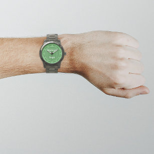 Green Business Brand on Men Watch Armbanduhr