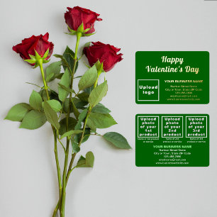 Green Business Brand on Valentine Rectangle Folien Feiertagskarte