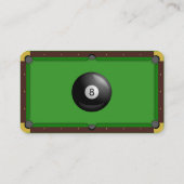Green Business Card Pool Table Visitenkarte (Rückseite)