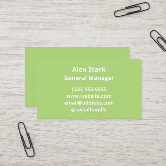 Green Business Cards mit solidem Leaf Visitenkarte (Vorderseite/Rückseite Beispiel)