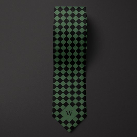 Green Business Checked Monogram Krawatte