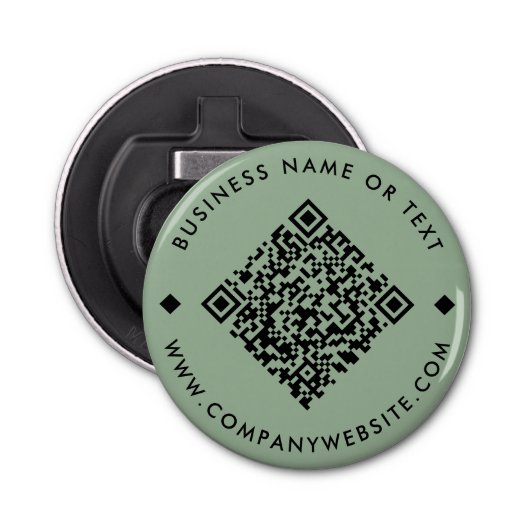 Green | Business Custom QR Code Flaschenöffner (Vorderseite)