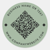 Green | Business Custom QR Code Runder Aufkleber (Vorderseite)