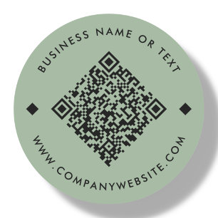 Green   Business Custom QR Code Runder Aufkleber