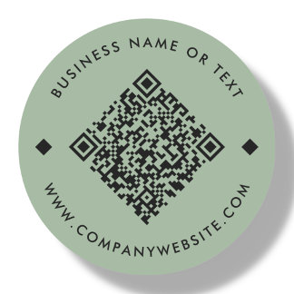 Green | Business Custom QR Code Runder Aufkleber