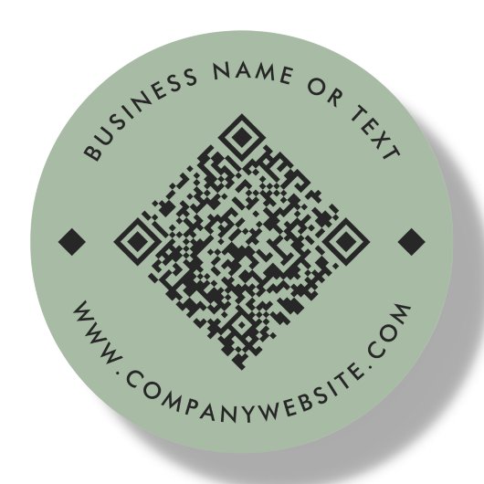 Green | Business Custom QR Code Runder Aufkleber