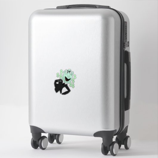 Green business executive puppet aufkleber (Koffer)