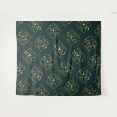 Green Business Logo Pattern Trade Show Backdrop Wandteppich (Vorderseite (Horizontal))