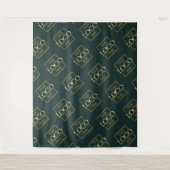 Green Business Logo Pattern Trade Show Backdrop Wandteppich (Vorderseite)