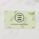 Green Business Logo Store Salon Coffee Shop Treuekarte (Rückseite)