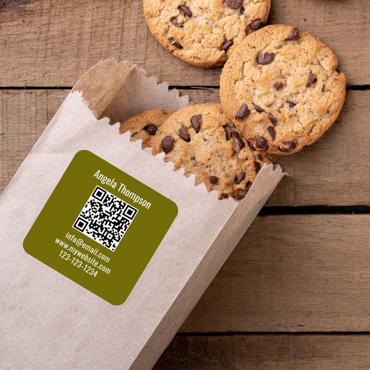 Green Business QR Code Custom Basic Quadratischer Aufkleber