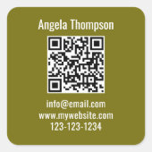 Green Business QR Code Custom Basic Quadratischer Aufkleber (Vorderseite)