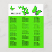 Green Butterflies, Beautician, Beauty Salon Advert Flyer (Hinten)