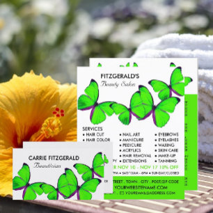 Green Butterflies, Beautician, Beauty Salon Advert Flyer