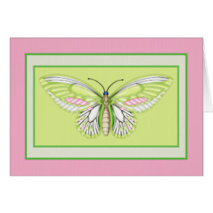 Green Butterfly 3 Animal Theme Blank Grußkarte