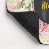 Green Butterfly auf der Vintagen Collage Monogram Mousepad (Ecke)