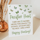 Green Butterfly Baby Dusche Schnuller Jagdspiel Sockelschild