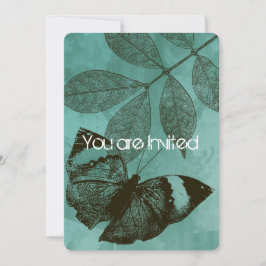 Green Butterfly Blätter Babydusche Einladung