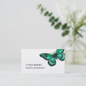 Green Butterfly Business Card Visitenkarte (Stehend Vorderseite)