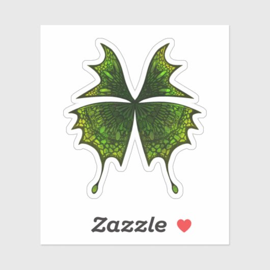 Green Butterfly Custom Cut Sticker Scrapbook (Blatt)