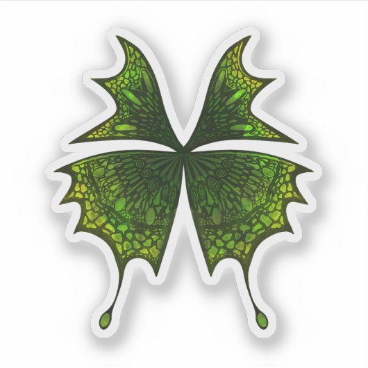 Green Butterfly Custom Cut Sticker Scrapbook (Vorderseite)