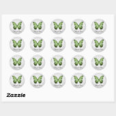 Green Butterfly Danke Stickers (Blatt)