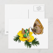 Green Butterfly Fairy Postkarte (Vorne/Hinten)