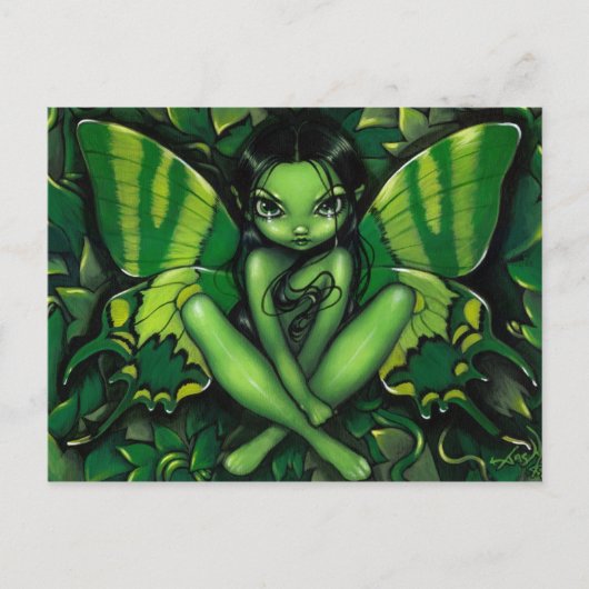 "Green Butterfly Fantasy" Postcard Postkarte (Vorderseite)