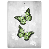 Green Butterfly Floral Clipboard Klemmbrett (Rückseite)