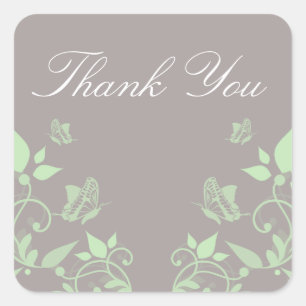 Green Butterfly Floral Danke Stickers