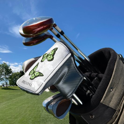 Green Butterfly Floral Golf Head Cover Golf Headcover