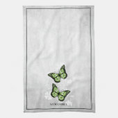 Green Butterfly Floral Kitchtuch Geschirrtuch (Vertikal)