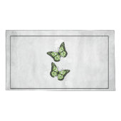Green Butterfly Floral Pillow Case Kissenbezug (Rückseite)