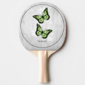 Green Butterfly floral Ping Pong Paddle Tischtennis Schläger (Vorderseite)