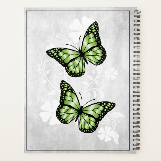 Green Butterfly Floral Plane Planer (Rückseite)