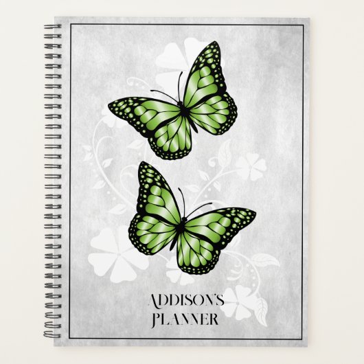 Green Butterfly Floral Plane Planer (Vorderseite)