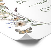 Green Butterfly Geschenke Baby Dusche Poster (Ecke)