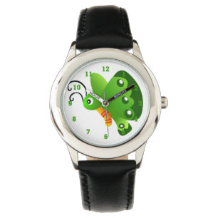 Green Butterfly Graphic Watch Armbanduhr
