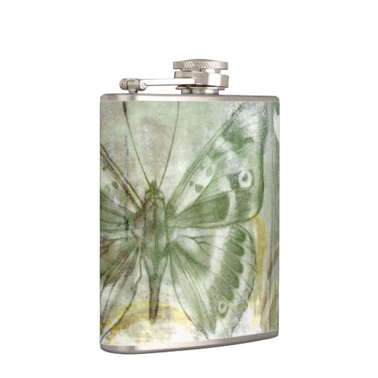 Green Butterfly Inset Flachmann (Rechts)