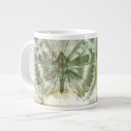 Green Butterfly Inset Jumbo-Tasse (Vorderseite Links)