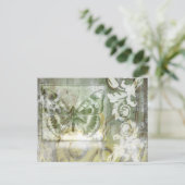 Green Butterfly Inset Postkarte (Stehend Vorderseite)