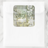 Green Butterfly Inset Quadratischer Aufkleber (Tasche)