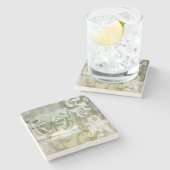 Green Butterfly Inset Steinuntersetzer (Seitenansicht)