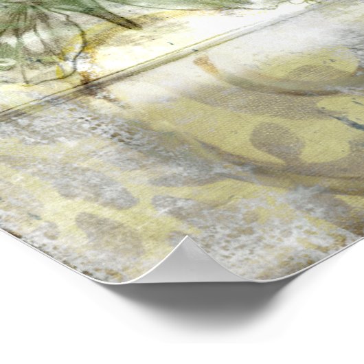 Green Butterfly Inset with Ironwork Gate Poster (Ecke)